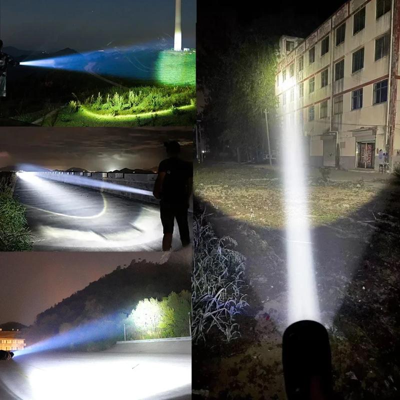 Lanterna de Grande Capacidade 15000mAh Recarregável LED Lanternas de Alta Potência Lanterna Zoom Lanterna Longo Alcance 3000M Luz COB