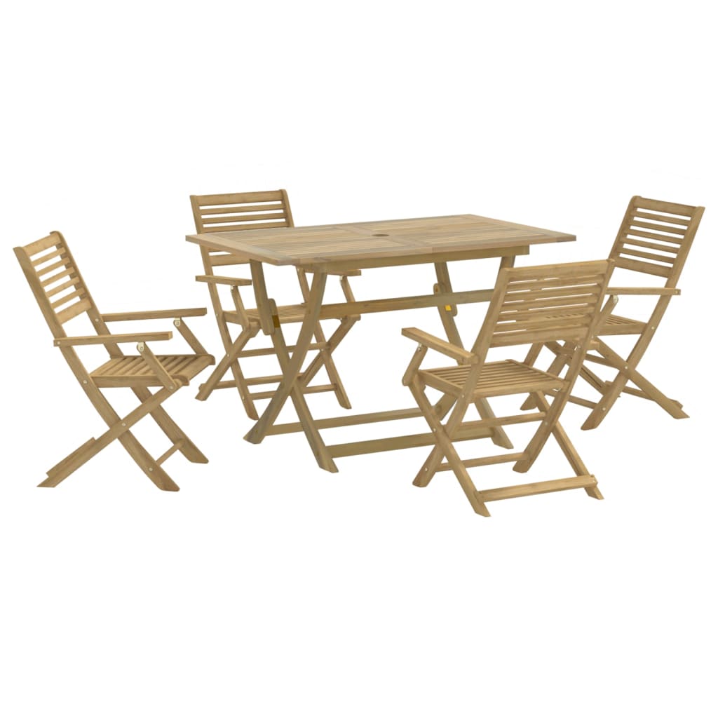 5 Piece Garden Dining Set Solid Acacia Wood