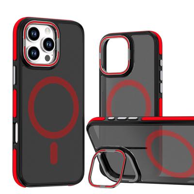 Magsafe Magnet Wireless Charging Case for IPhone 16 Pro Max 15 14 13 12 11 Metal Holder Hard Protect Camera Kickstand Shockproof Protection Cover