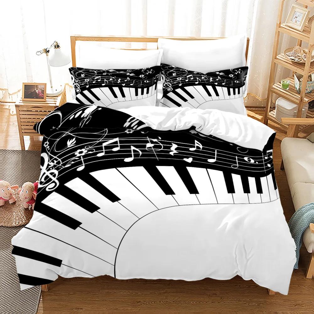 Music Notes Bedding 3Piece Set  Queen Sizes Comfortable  EcoFriendly For Kids Teens Girls Of All Music Fan Lover Sleep In Melody