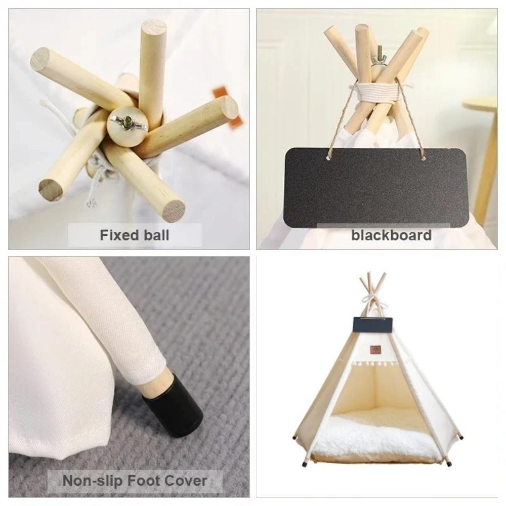 Washable Dog Tent Bed with Thick Cushion Pet Tent Kennel Portable Cat Teepee Tent  Pet Supplies