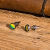 LGBT Pride Stud Earrings for Men Women,Anti Allergy Stainless Steel Rainbow Round Small Earrings,Gay Lesbian Couple Jewelry
