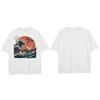 Men Washed Black TShirt Harajuku Streetwear Sun Wave Graphic T Shirt Cotton Japanese Ukiyoe Tshirt Hipster Tops Tee Unisex