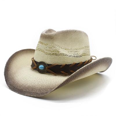 Ethnic Woven Tour Cycling Straw Hat High Sense Men And Women Western Cowboy Hat