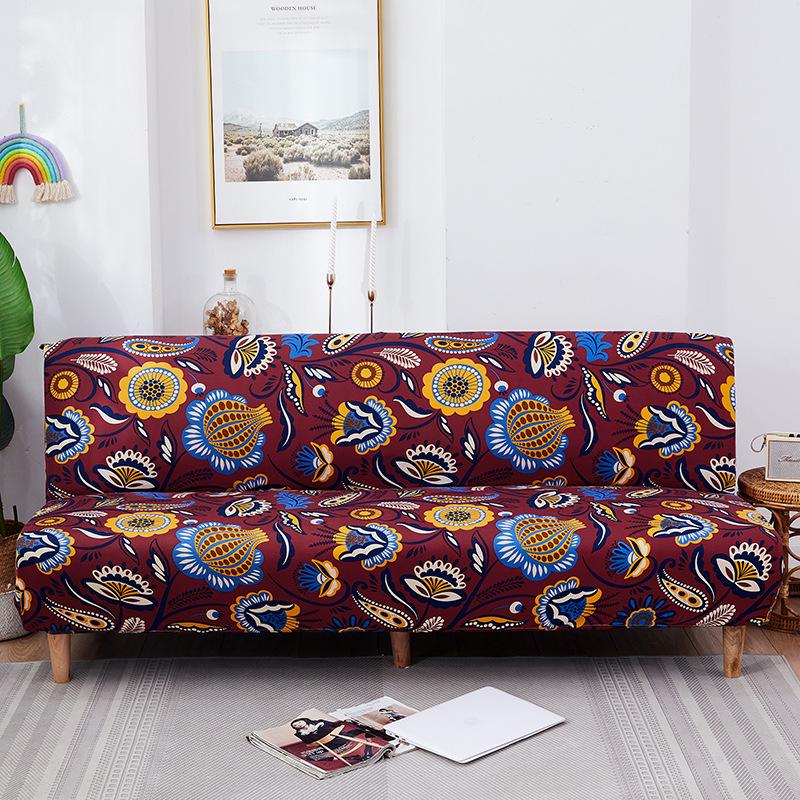 Universal Printed Sofa Cover for Armless Folding Sofas