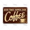 Vintage Coffee Metal Tin Sign Decorative Plate Retro Tea Time Metal Poster Home Bar Cafe Indutrial Decor Old Wall Metal Signs