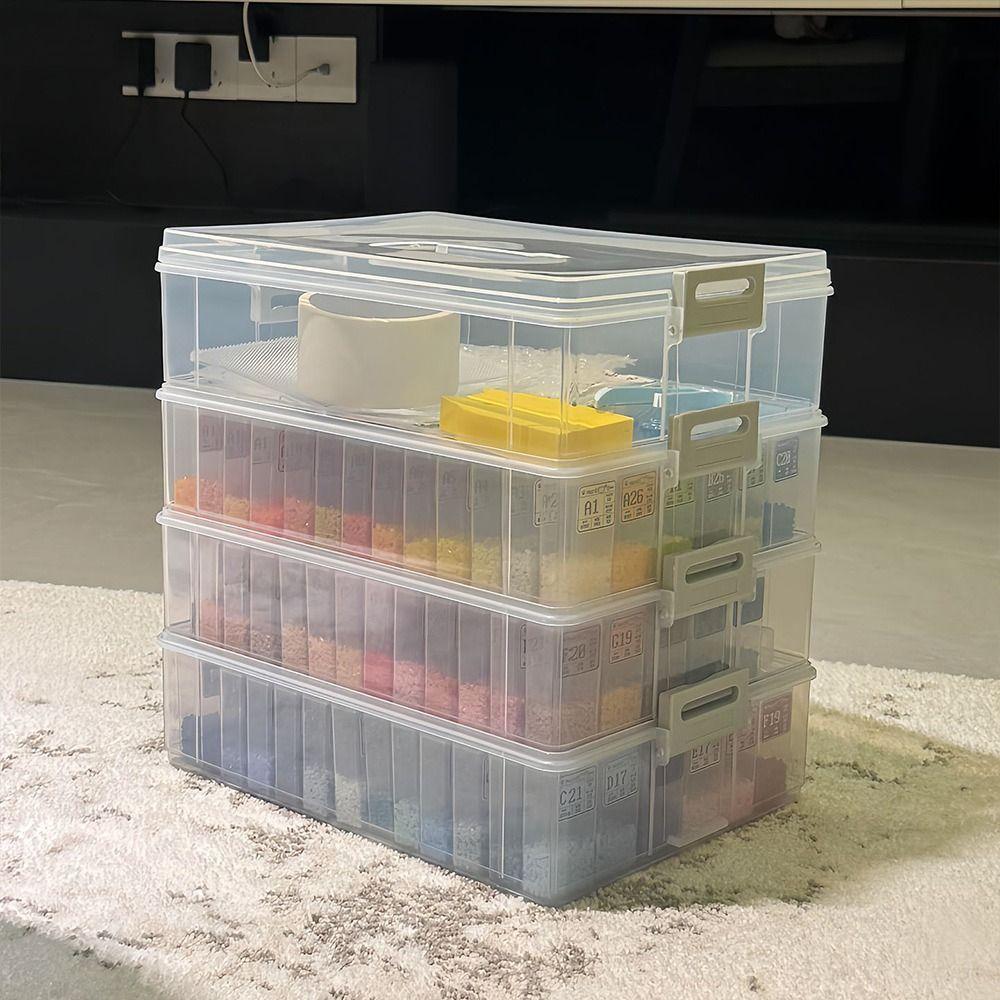 Durable Clear Perler Beads Storage Boxes Mini Rectangle Diamond Embroidery Accessories Drill Box DIY Storage Box