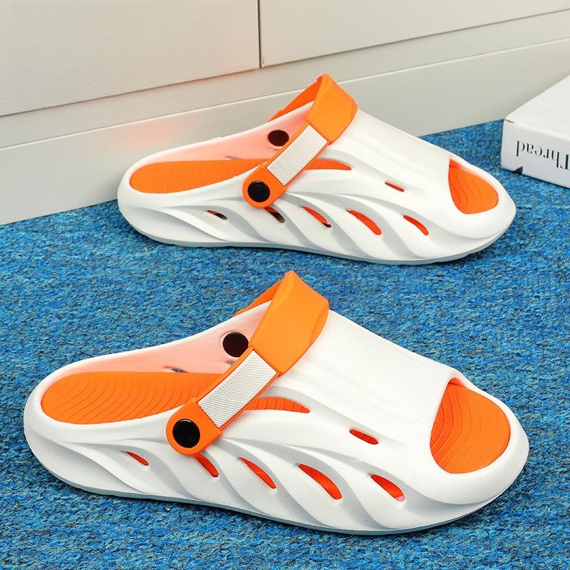 

Модные мужские шлепанцы с одним словом Летние Нескользящие Уличные Модные Сандалии с открытым носком Дышащие Удобные С увеличением роста Повседневные Балетки 38-39 оранжевый