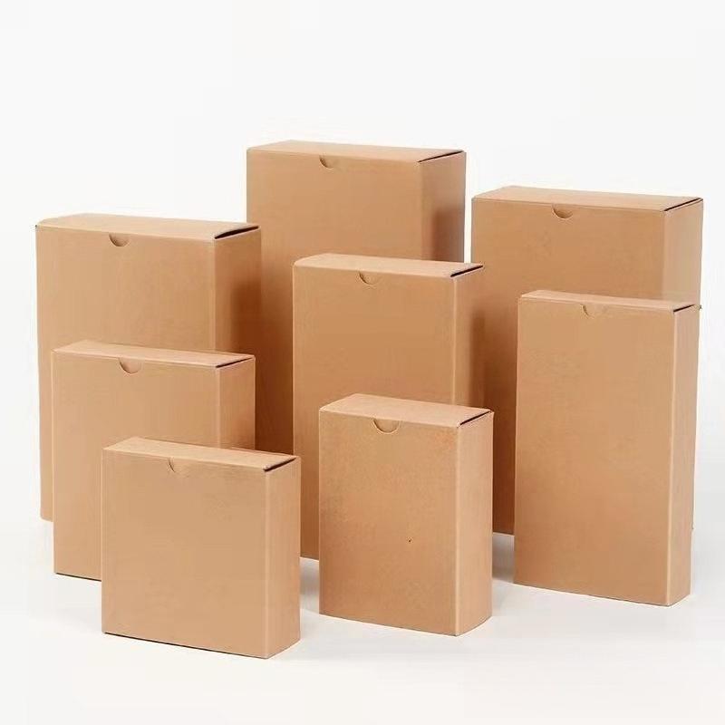 10pcs Kraft Paper Package Wedding Birthday Party Cookies Candy Cake Boxes Exquisite Drawer Box Anniversary Gift Jewelry Dessert Storage Boxes