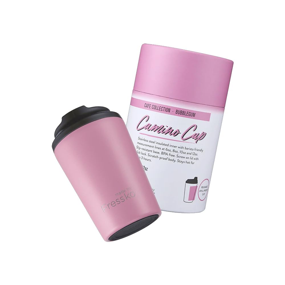 Made by Fressko Camino Airtight 340ml 12oz Tumbler, Coffee-Specific, Long-Lasting, High-Quality Design, / (Bubblegum)