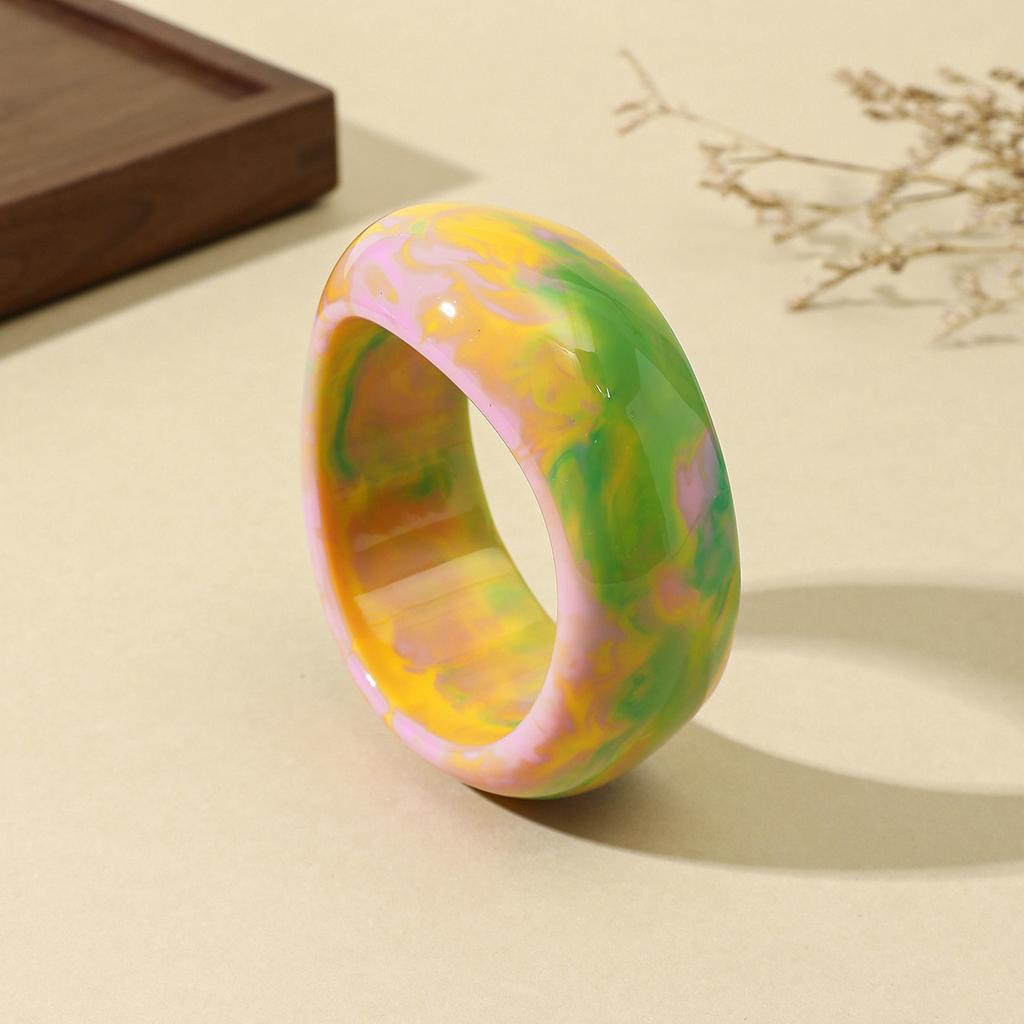 DIEZI 9 Colors Exaggerated Geometric Irregular Resin Wide Bangles Hip Hop Vintage Acrylic Bracelet Bangles For Women Men Jewelry