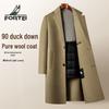 Men's 90% Duck Down & Wool Blend Detachable Liner Winter Coat