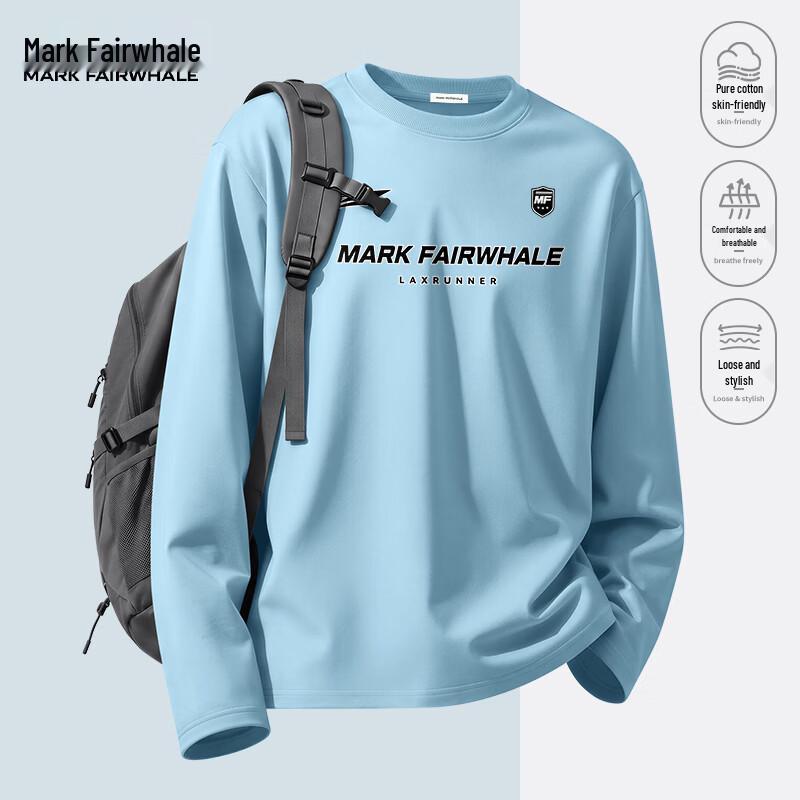 MARK FAIRWHALE Men's Heavyweight Cotton Long-Sleeve Crewneck Tee