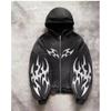 Unisex Oversized Hooded Sweatshirt With Graphic Print Streetwear Y2K Retro Loose Fit Long Sleeve Pullover Fall