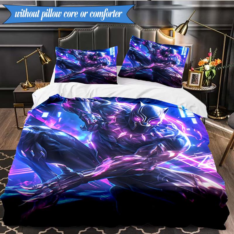 3PCS Panther In Action Bedding Set,Including 1pc Duvet Cover And 2pcs Pillowcases Perfect for Bedroom, Dormitory, Fan Christmas Gift