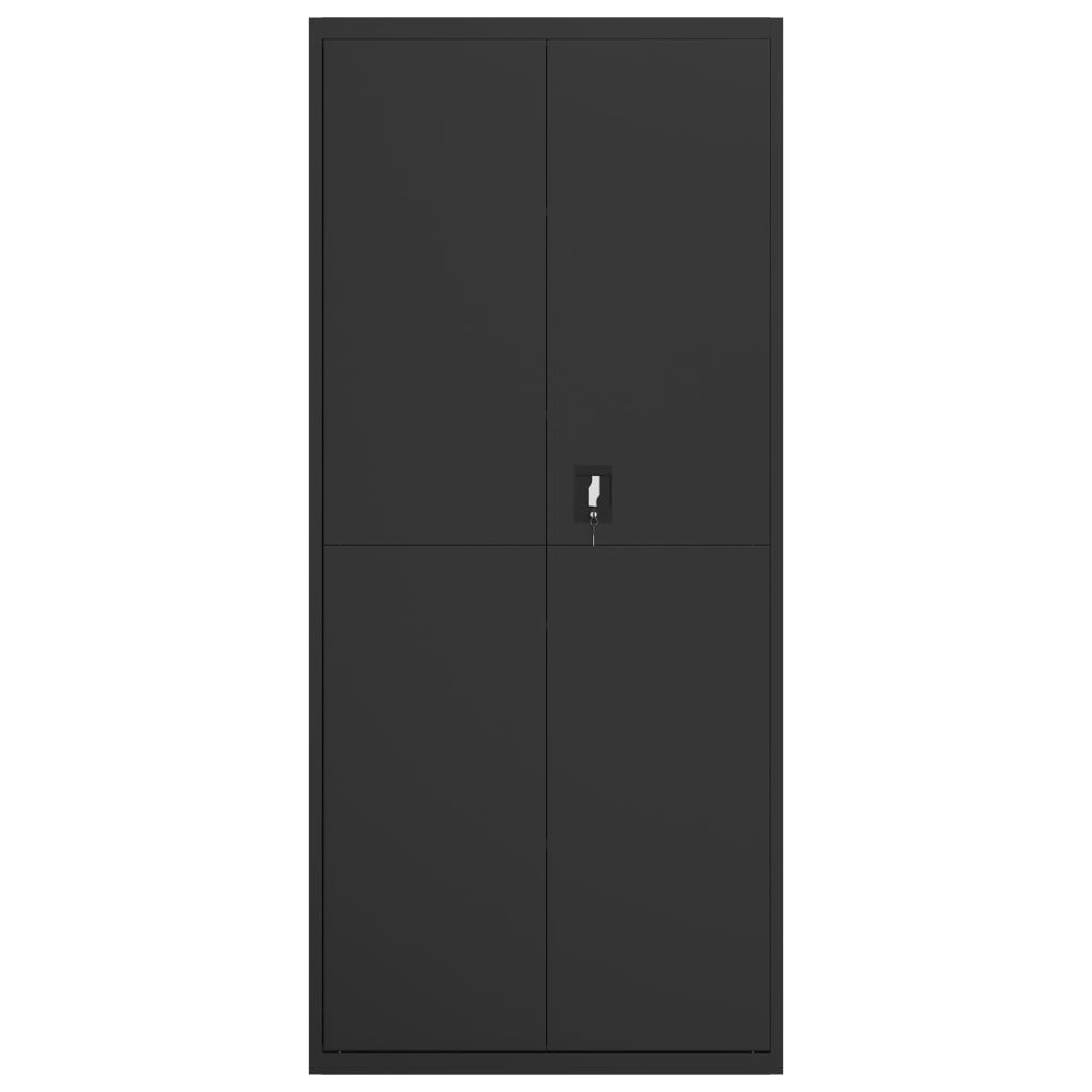 Filing Cabinet Black 90x40x200 cm Steel