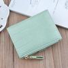 Women's Crocodile Pattern Short Leather Wallet with Zipper Clasp and Card Holder