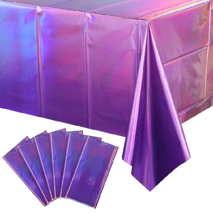 Color Changing Aluminum Film Tablecloth Disposable Water Resistant Stains Resistant For Instants Party Setups And Decoration