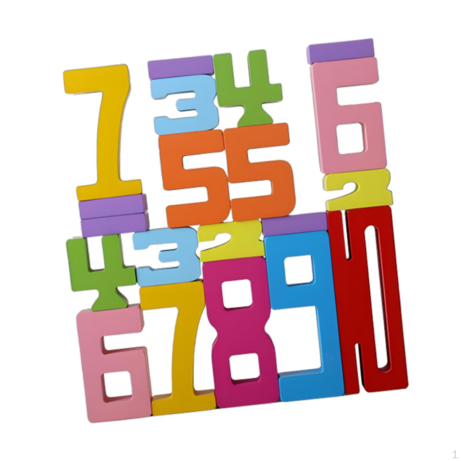 Wooden Number Block Toys Set Preschool Game Montessori Education Toy Children Puzzle