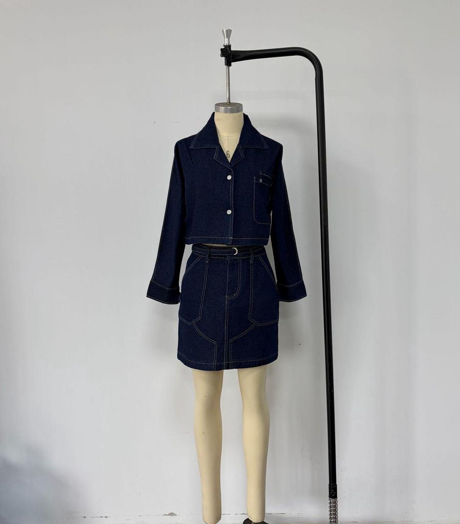 New Dark Casual Denim Suit for Women