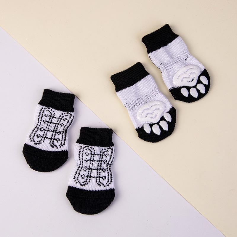 Spot Pet Non-Slip Knitted Socks 4-Pack for Small Dogs - All Seasons Dog Foot Covers