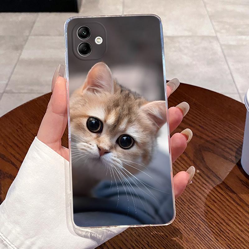 For Samsung Galaxy A04e A04 Case For Samsung A05 Coque Samsung A07 4G Capa Clear Silicon Soft TPU Back Cover Cute Cat Phone Case