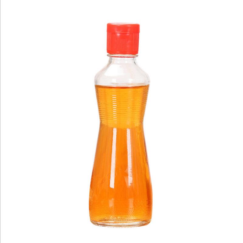 Sesame Oil Glass Bottle with Lid - Leakproof, Sealed, Empty for Kitchen or Commercial Use.