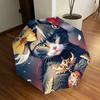 1pc Fantasy Cat Armor Floral Umbrella with Plastic Handle,Suitable for All Seasons Home Travel Outdoor UmbrellaDD100