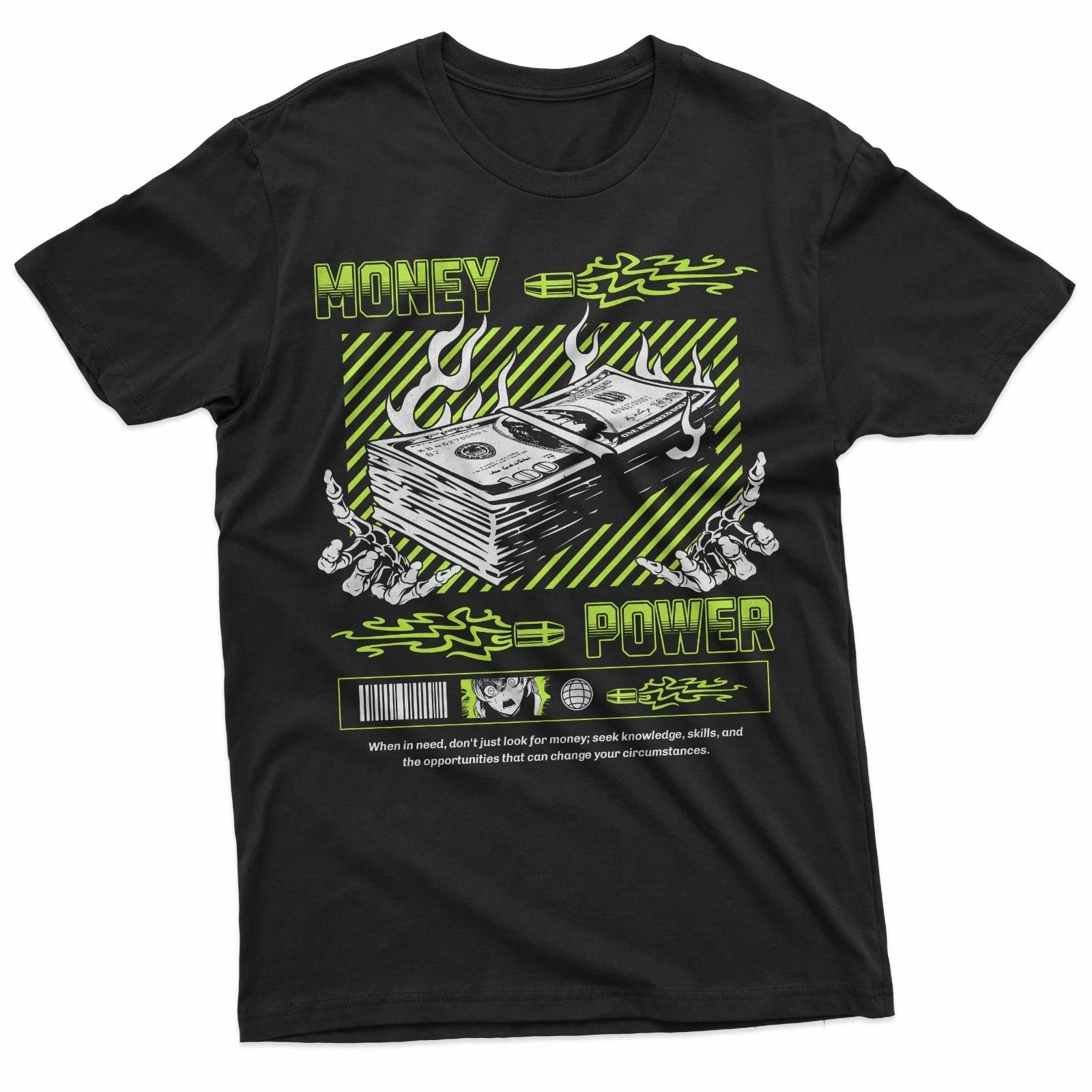 Money Power Neon Green Streetwear T-Shirt M
