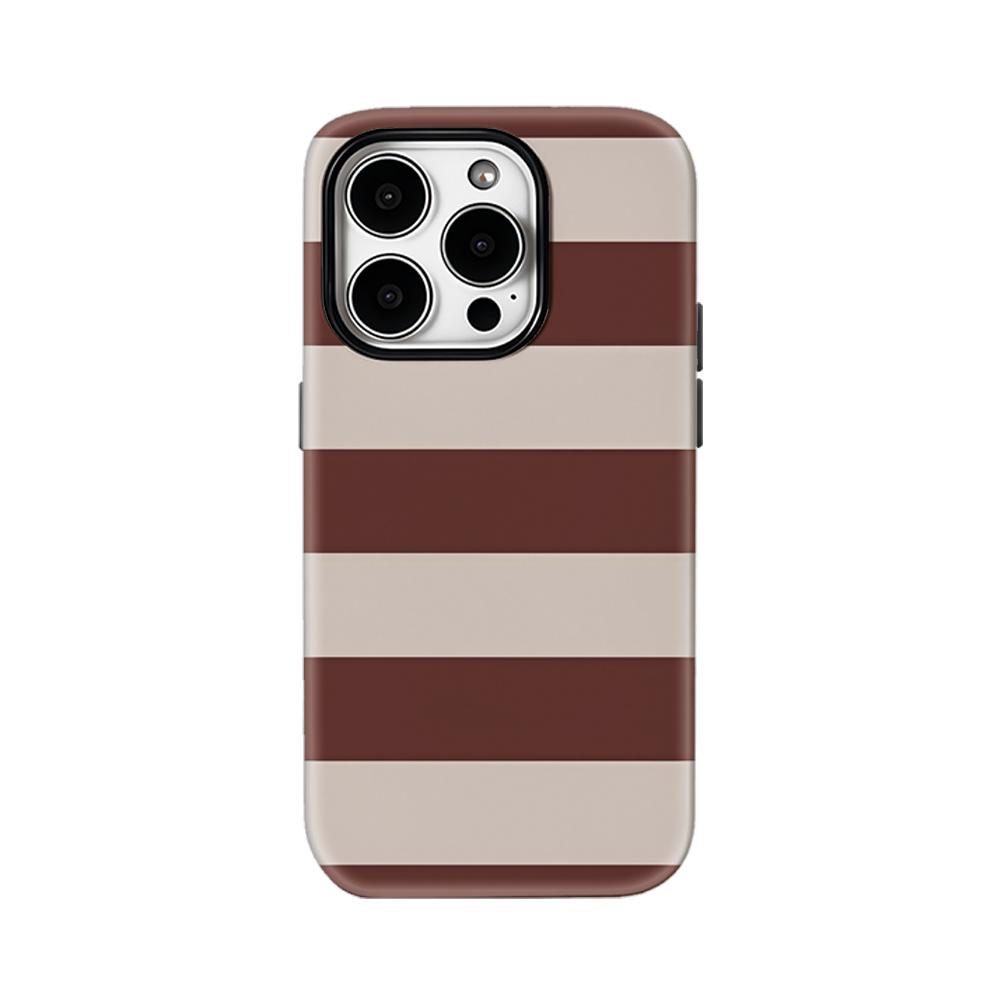Earth Tone Stripes Phone Case for IPhone 16 15 14 13 12 11 X XS XR XSMAX 7 8 Pro Max Plus Double-layer Back Cover