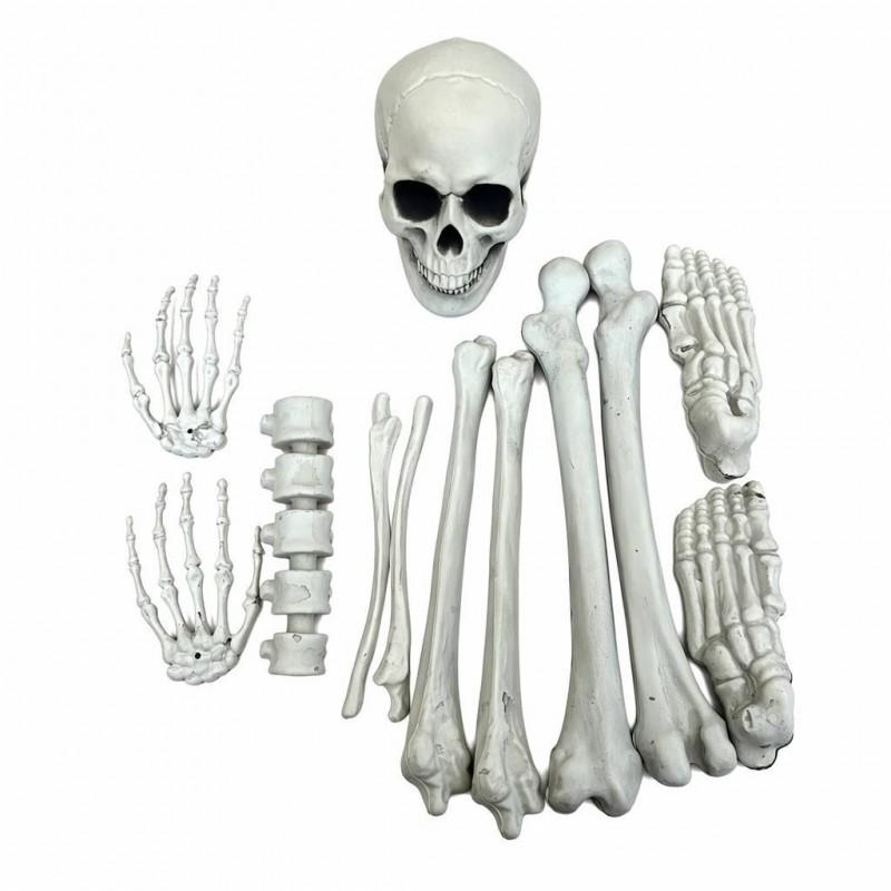 Halloween Decorative Skeleton Bone Set 12 Pieces PE Material Haunted House Escape Room Bar Party Display