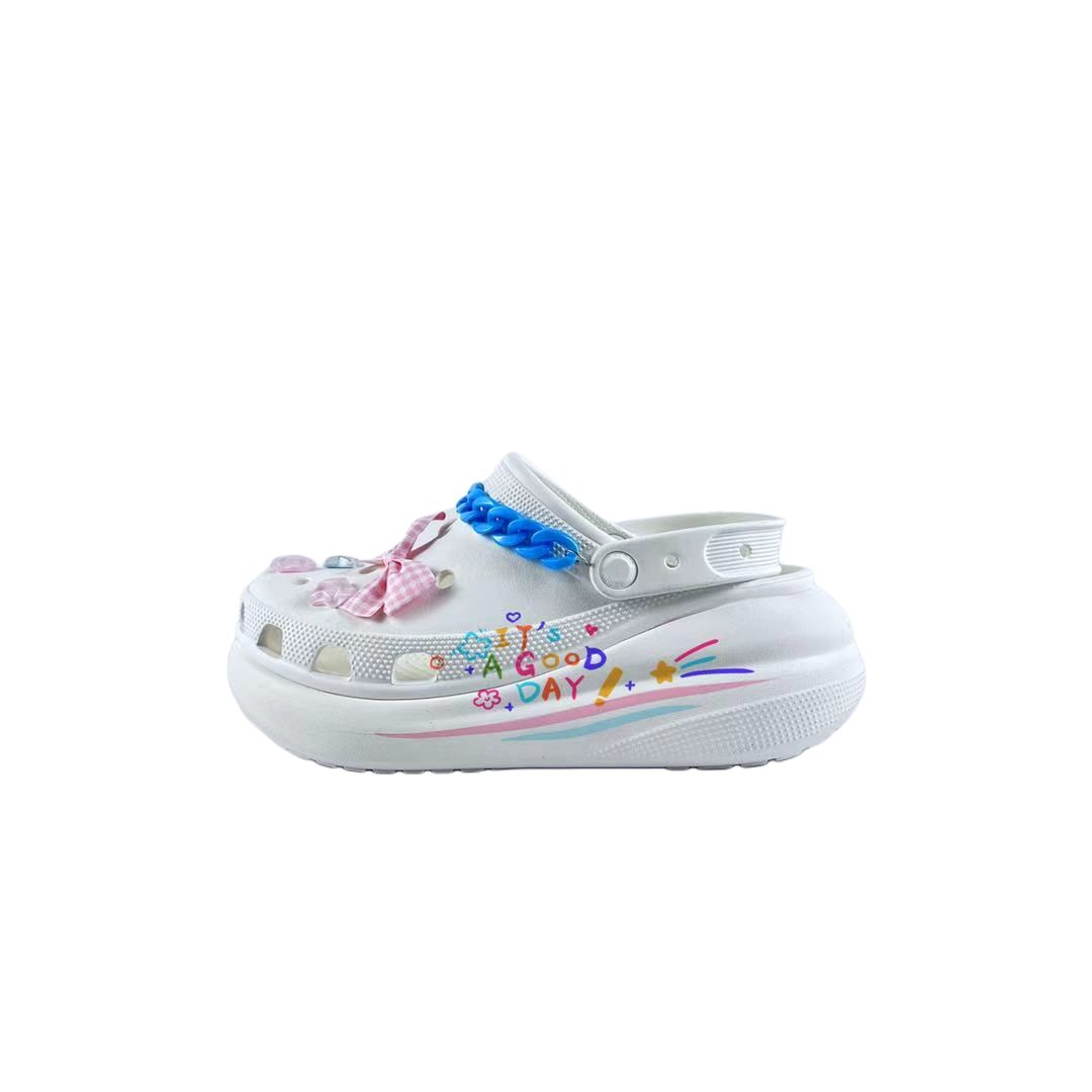 

Crocs Crush Clog EVA Разноцветная Звезда Чудо Мода и Универсальность Удобные и Повседневные Туфли с Отверстиями для Мужчин и Женщин Белые 39-40 белый