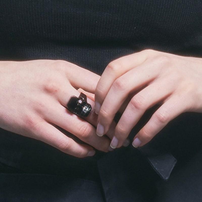 SENTIMENTS NO306 [BLACK] SQUARE METEOR RING