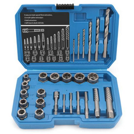 26-Piece Damaged Nut & Screw Extractor Tool Set - Chrome Molybdenum Steel