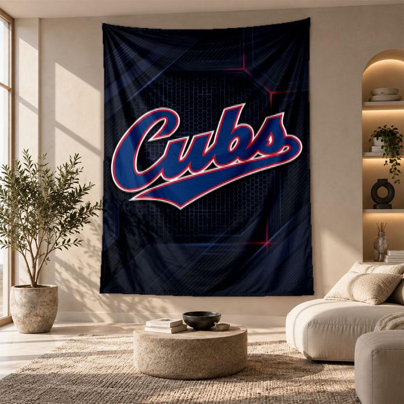 Decorative Tapestry,Chicago Cubs Printed Wall Art, Lightweight Wall Hanging For Bedroom Background