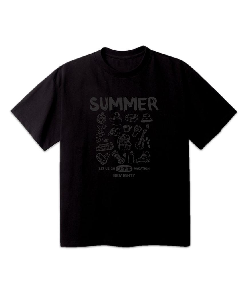 BEMIGHTY Summer Camp Oversized Short Sleeve T-Shirt [Oatmeal] (A Type)