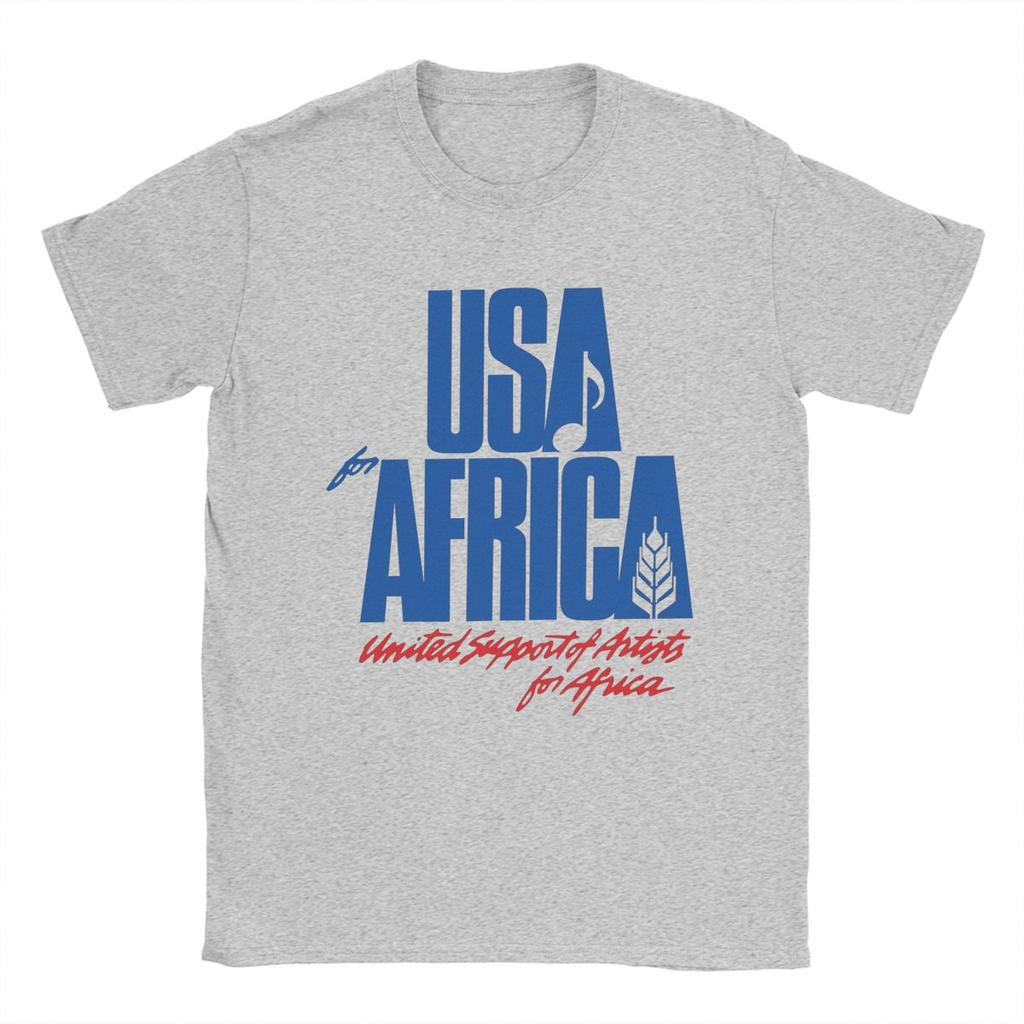Men T-Shirt We Are The World Anniversary USA For Africa United Artists 100% Cotton Tees Short Sleeve T Shirts Tops Printed