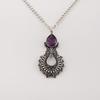 Amethyst Gemstone 925 Sterling Silver Handmade Jewelry Designer Pendant 1.8" For Your Love CP-45-2