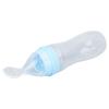 Food Feeder Soft Silicone One Handed Operation Scale Design Feeder with Soft Spoon for Elderly Patients Blue