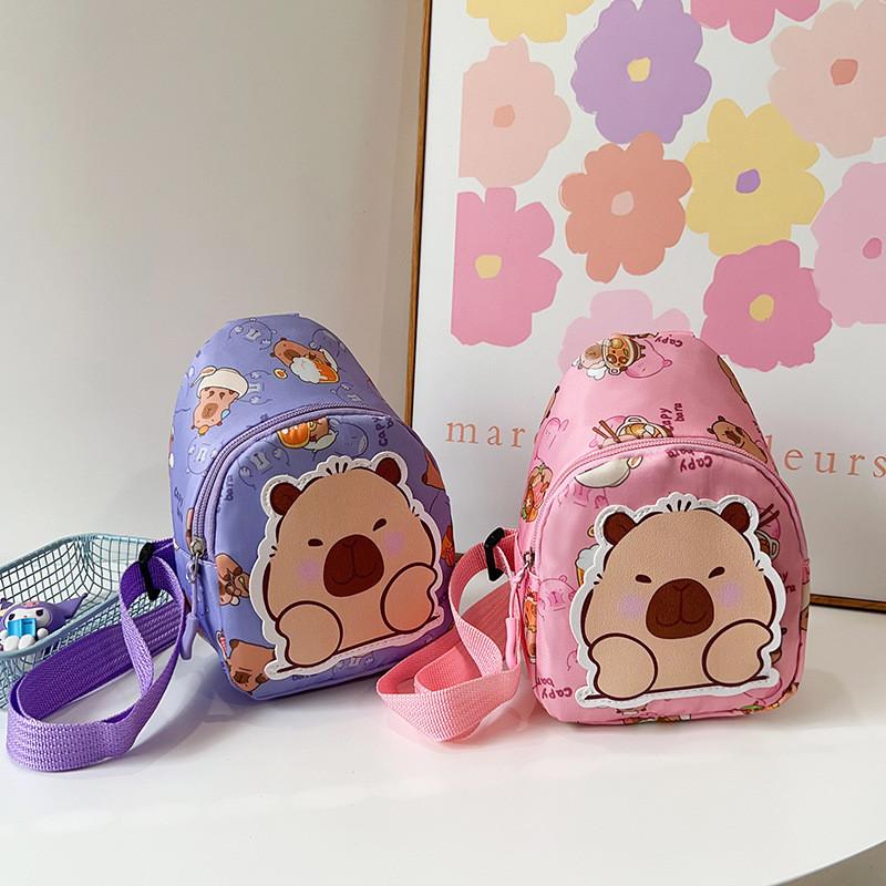 Capybara Cartoon Print Sling Shoulder Crossbody Bag Storage Chest Pack Gift