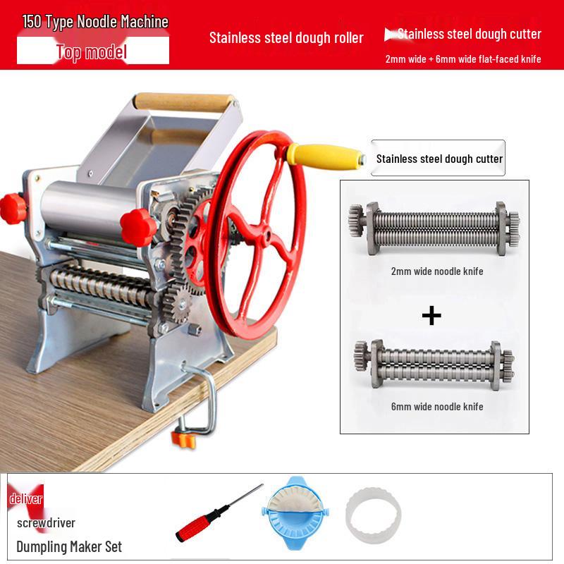 Dough Roller: Multifunctional Hand-Crank Rolling Pin for Dumpling & Wonton Wrappers, Old-Fashioned Manual Noodle Maker