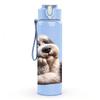 1PC Fluffy Old Dog Pet Portrait Print 750ml Color Plastic Sports Water Bottle Leakproof Flip Straw Lid Suitable for Sports Office Home Use