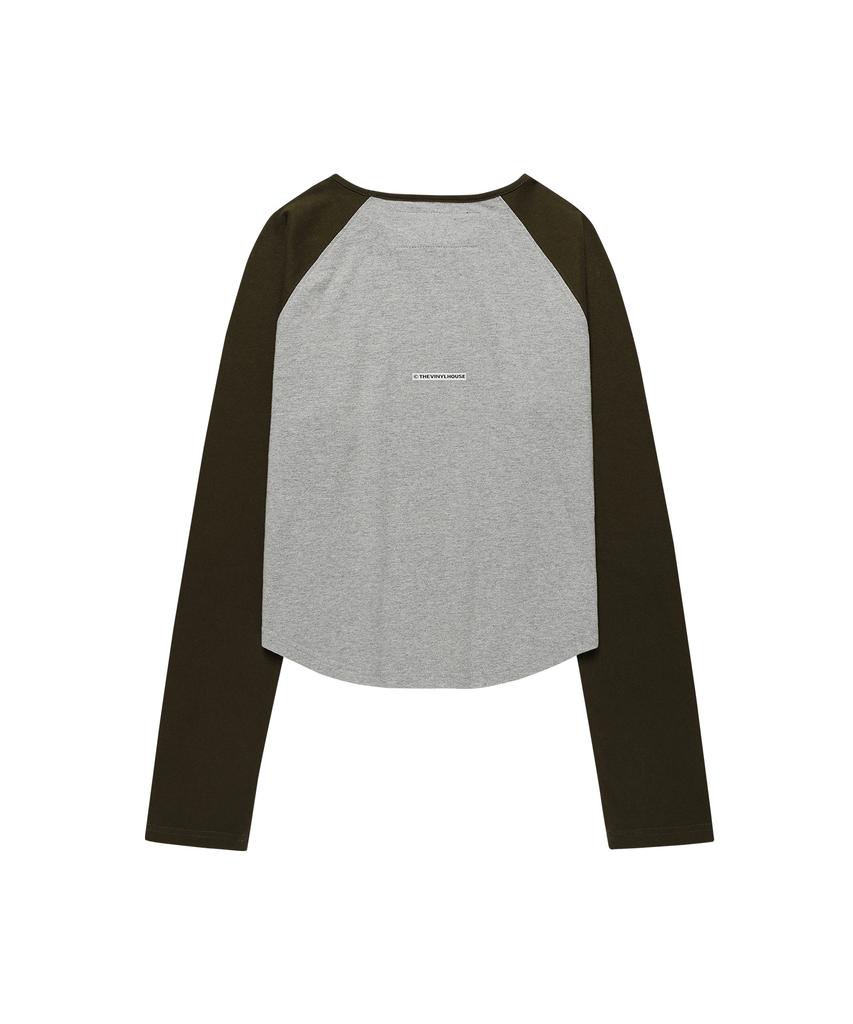 THEVINYLHOUSE Twin Raglan Ls Tee(W) Gray