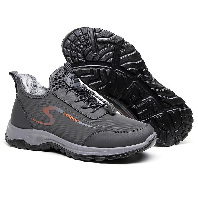 Men's Winter Velvet-Lined Non-Slip Casual Shoes for Middle-Aged and Elderly