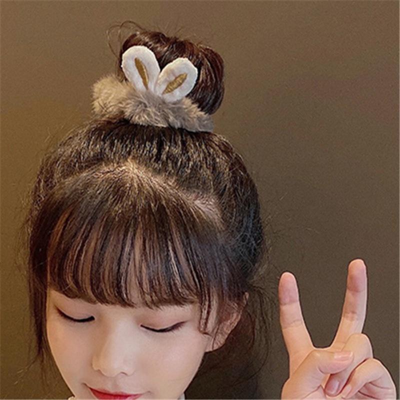 Autumn and Winter Rabbit Ears Fluffy Hair Ring Tied Hair Female Hair Head Rope