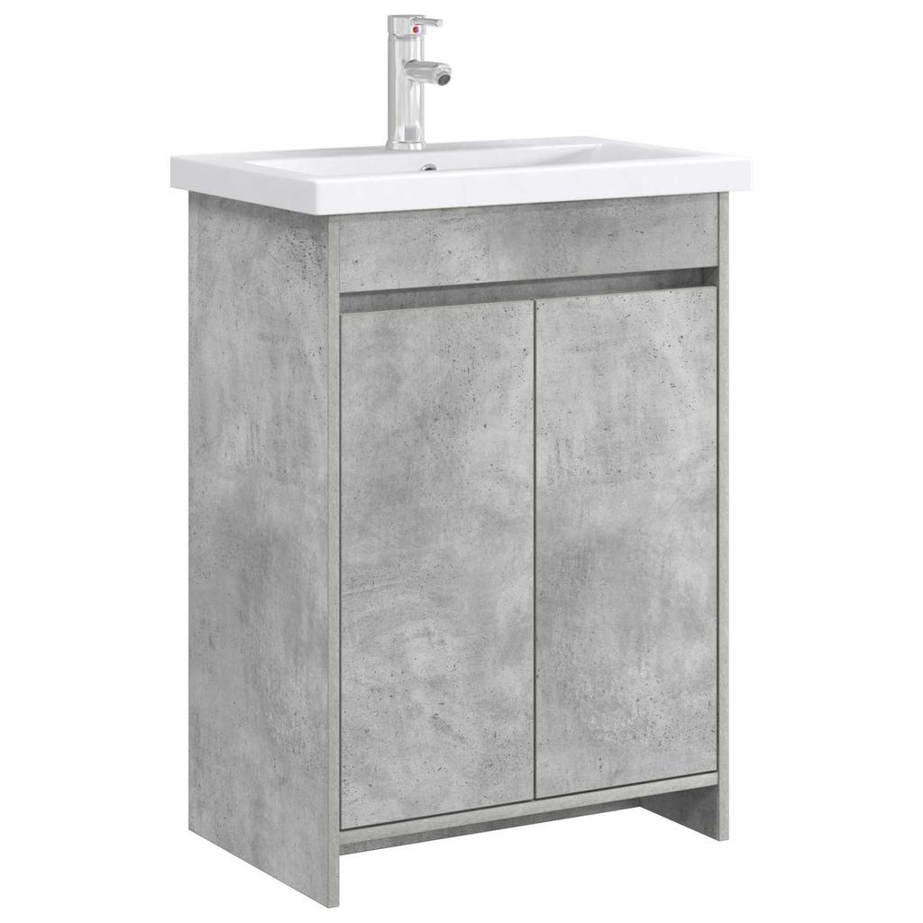 Bathroom Vanity Unit Concrete Grey 56 x 37.5 x 81 cm Particleboard