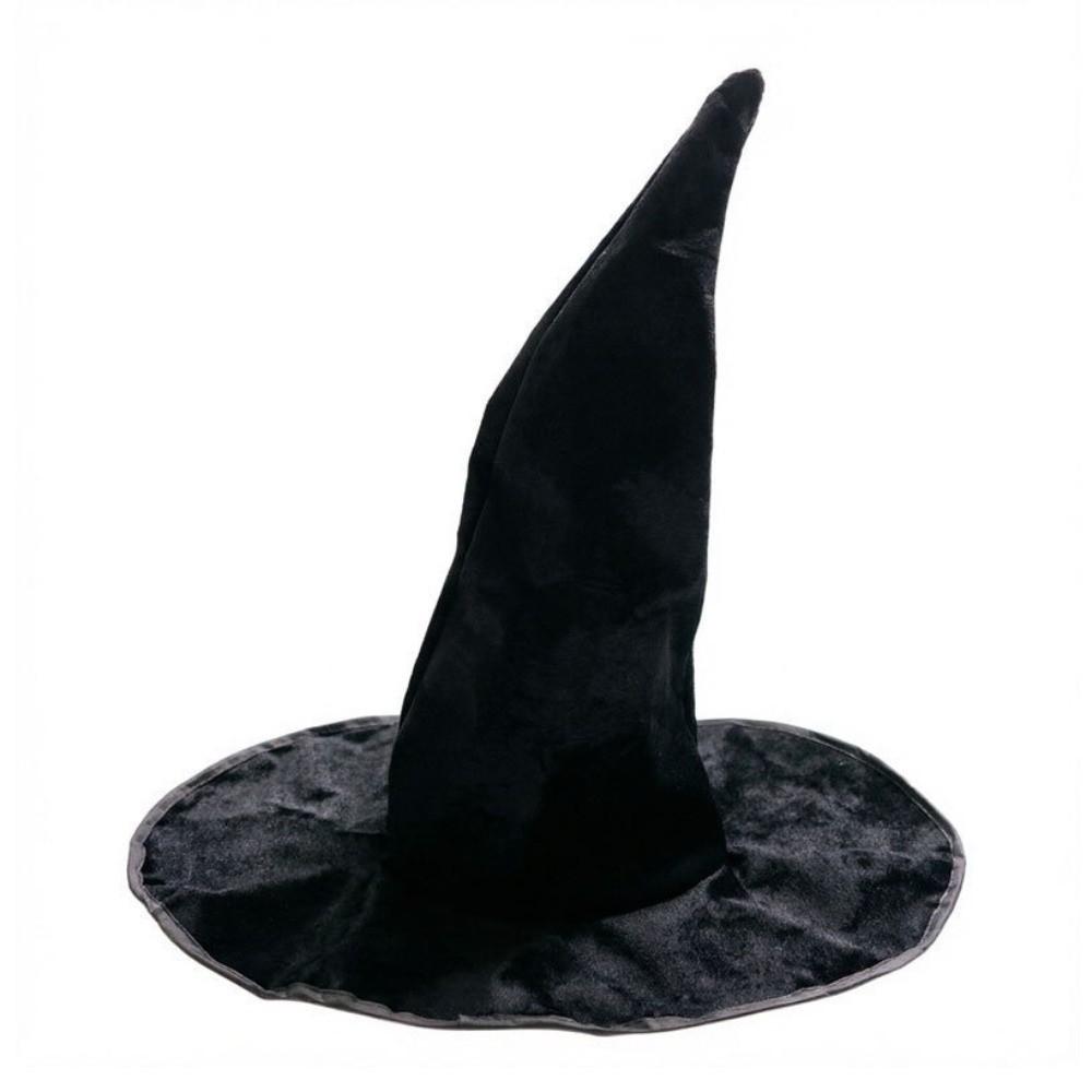 Grande Cappello da Mago Peluche Velluto Punta Curva Alto Cappello da Strega Cappello Retrò per Costume da Strega Evento Scolastico