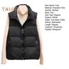 Women Winter Coat with Zipper Pockets Zip-up Closure Padded Turn-down Collar Sleeveless Solid Color Outdoor Leisure Sports Down Waistcoat
