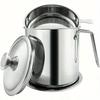 Bacon Grease Container With Strainer, 1.3L And 1.7L And 2.1L Grease Strainer And Container With Dust-Proof Lid, 304 Stainless Steel Oil Filter Storage