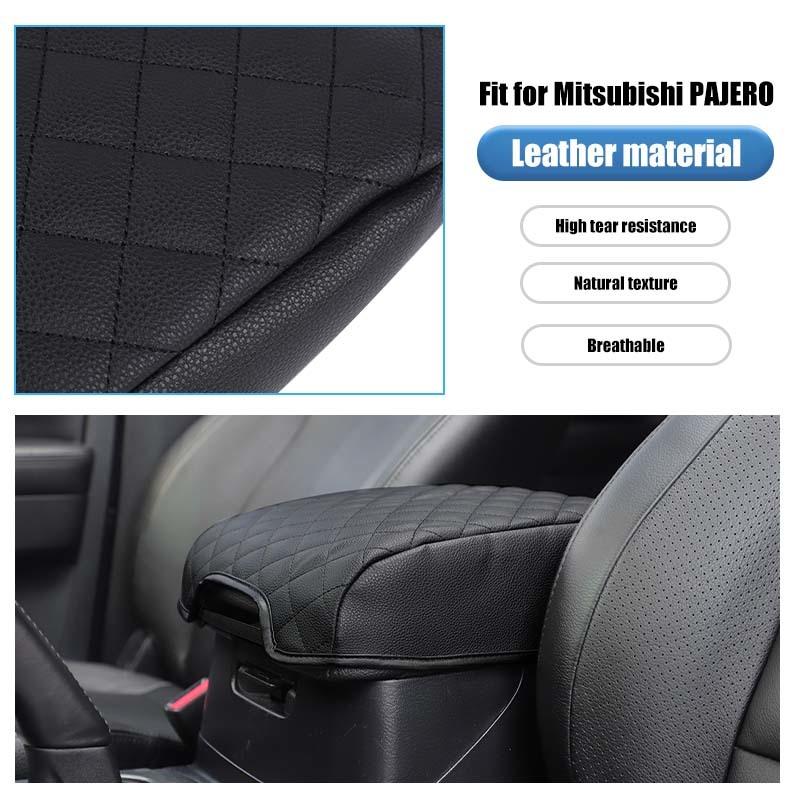 Leather Armrest Protective Cover Anti-Scratch Pad Decoritive Cover For Mitsubishi PAJERO 2007-2021  Car Interior Accessories